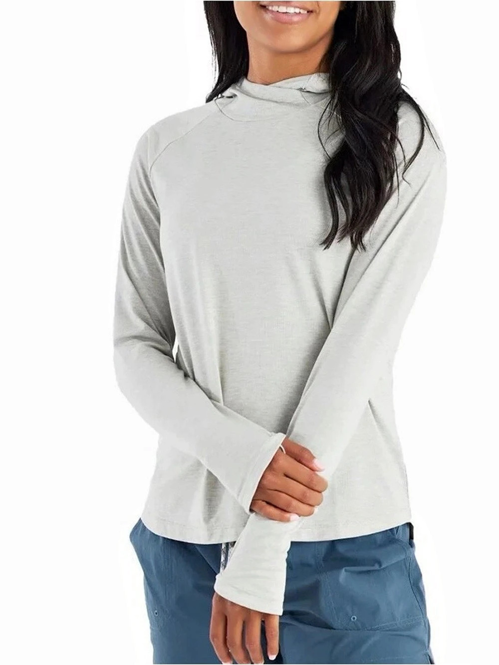 Free Fly Active Hoodie Clearwater Sun Hoody Long Sleeve Gray Small Like Ne